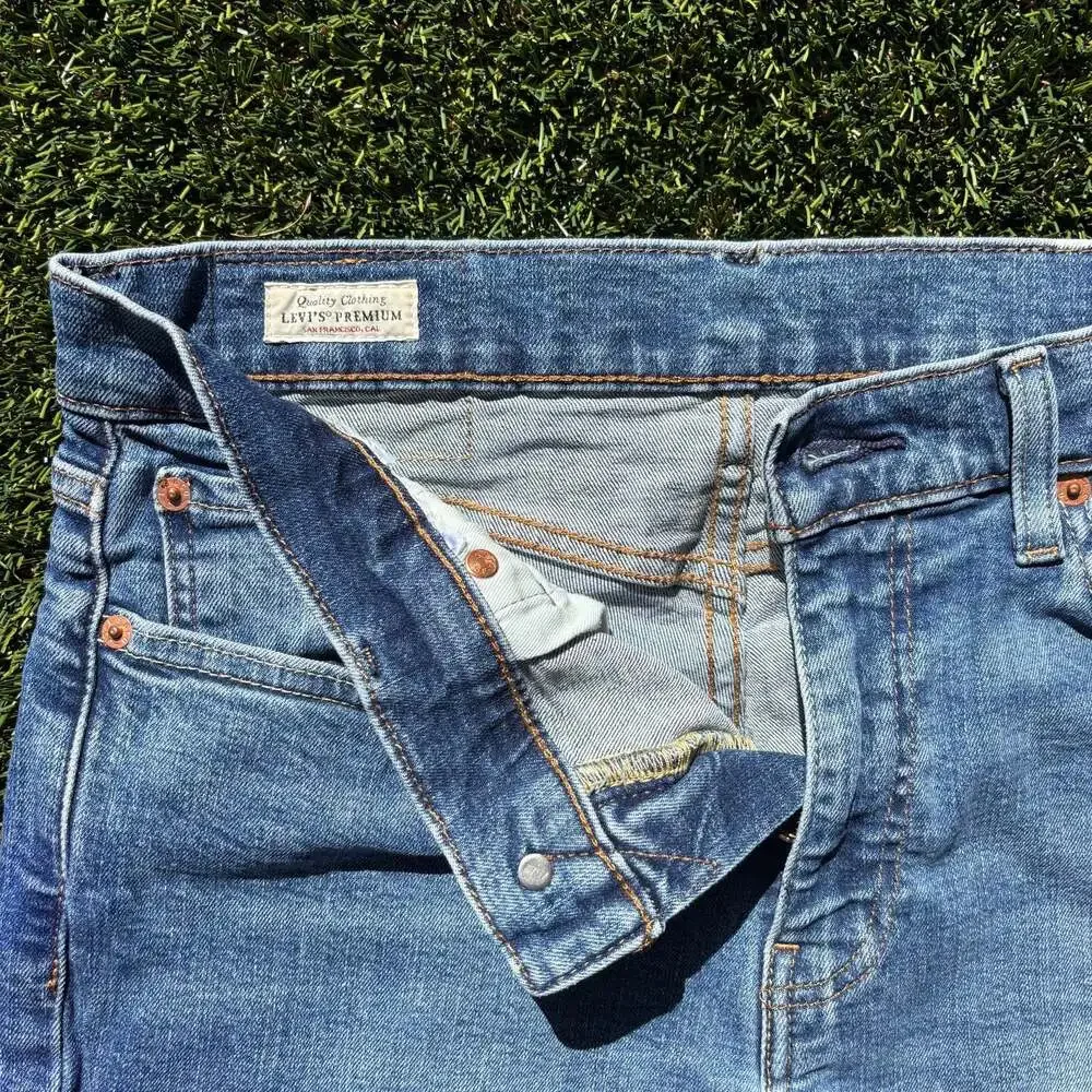 Big E Levi's Premium 511 Slim Fit Slight Flare Jeans in Blue Denim Size 32x30